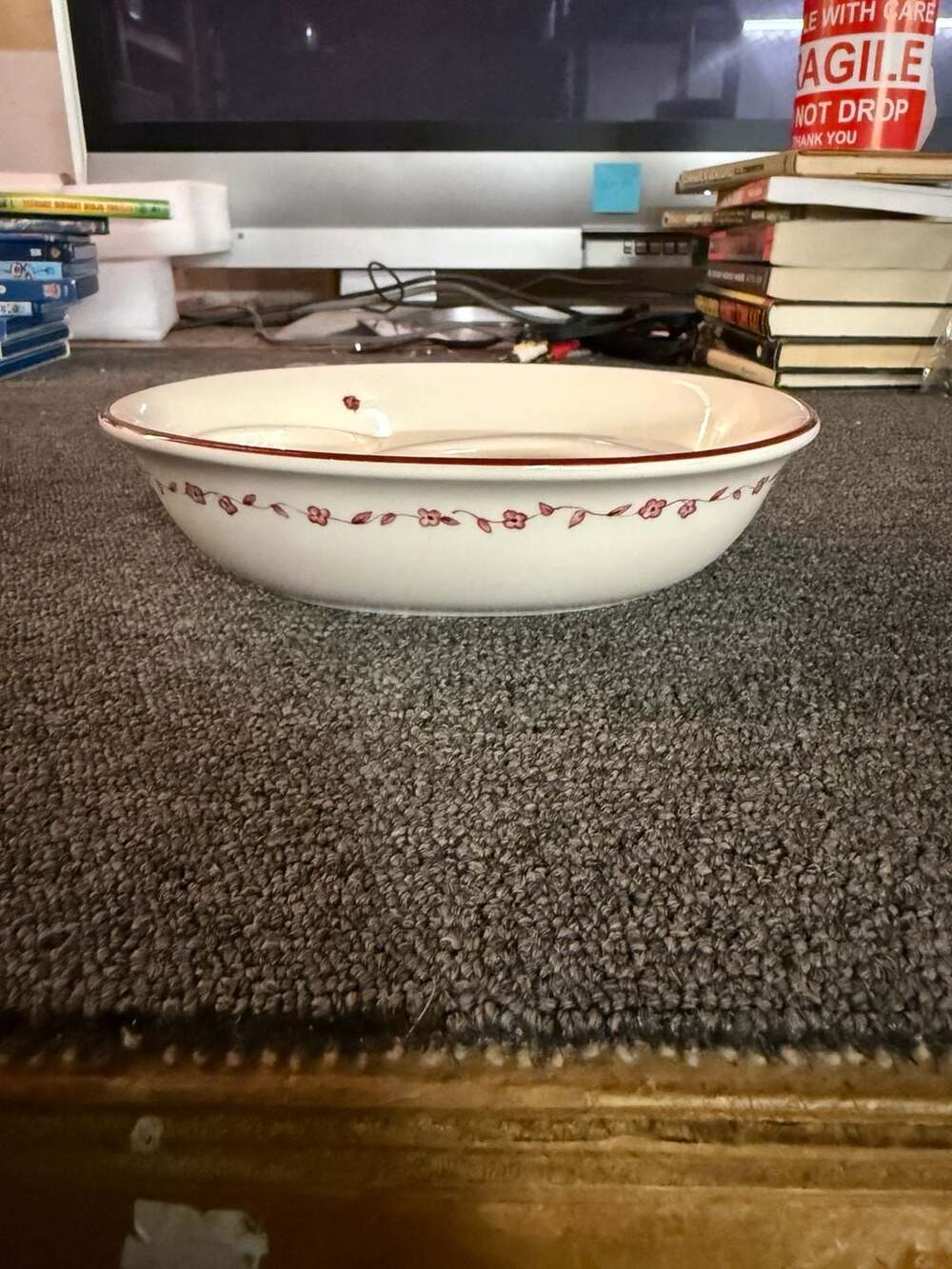 Pfaltzgraff Delicious Fruit Pattern Oval Bowl with Matching Spoon